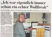 „Ich war eigentlich immer schon ein Wollfreak“, Kieler Nachrichten Januar 2007